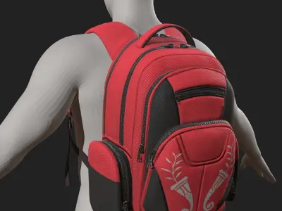 Backpack baggage bag luggage human scifi fantasy  Low-poly 3D model