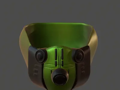 Gas mask helmet 3d model scifi Low-poly  Low-poly 3D model
