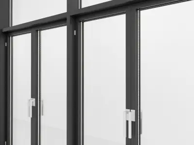 Panoramic windows Door Entrance 108 Low-poly 3D model