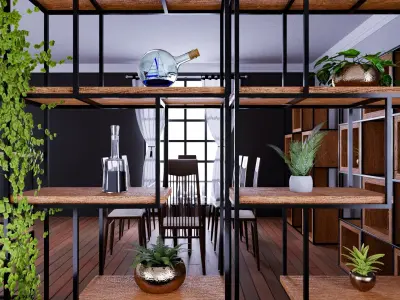 Modern living room set Low-poly 3D model