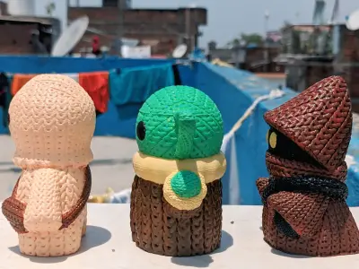 Knitted Starwars chewbacca Baby yoda Jawa 3D print model