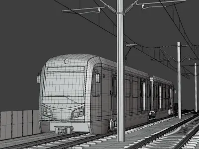 LA metro bridge and station 3D Model Pack
