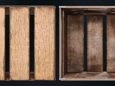 Wooden Crate Version B Low-poly 3D model