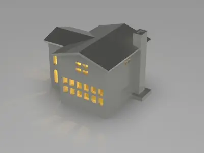 Christmas Light House 3D model