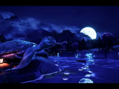 Modular Stylized Village Low-poly 3D model