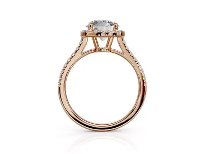 Engagement ring Elara 1-50ct 3D print model