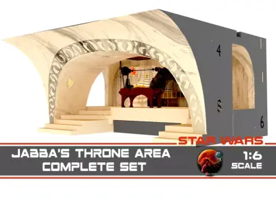 Jabbas Throne Area - complete set - 1-6 Hottoys 3D Model Pack