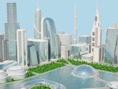 Futuristic City 2 3D model