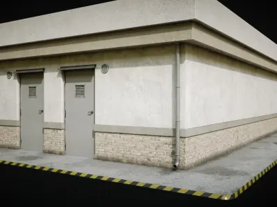 Gas Station Building Low-poly 3D model