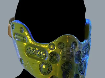 Gas mask helmet 3d model scifi Low-poly Low-poly 3D model 33