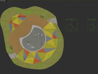 Childrens round pool stage 3D model