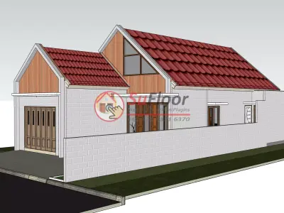 House 8x20m code 598 - Sketchup 3D model 3D model 3D model