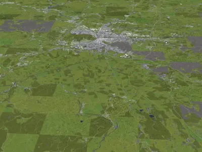 Ljubljana Slovenia 50x50km 3D model