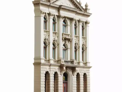 Classic European City Building 3D Model 002 3D model