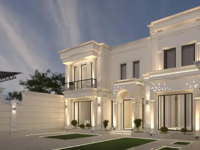 architecture luxury villa in dubai 3D model