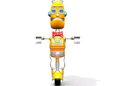Robot on scooter 3D model