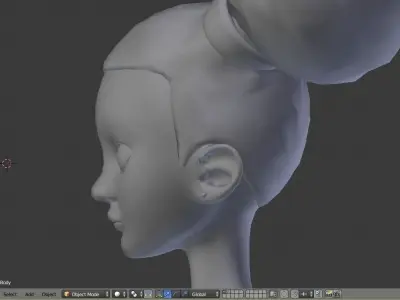 Stylized Little Girl Base Mesh Free low-poly 3D model