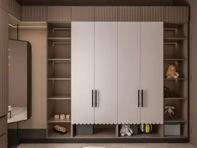 Family Wardrobe 3D Model Kids and Parents Low-poly 3D model