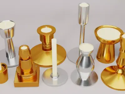 Candles Set 3D model