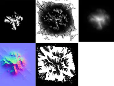 Mountains V1 Low-poly 3D model