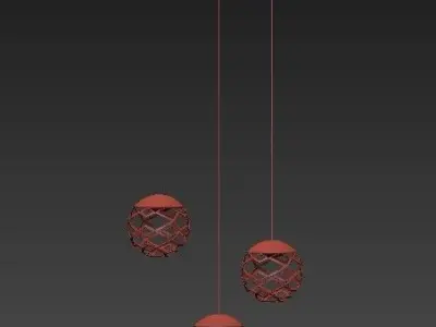 Kelly Cluster Sphere Pendant Light  3 Lights 3D model
