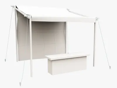 Market Stall Cotton Low-poly 3D model