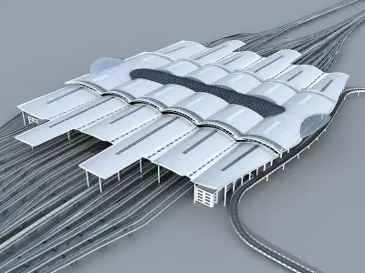 High-speed railway station 1  3D model