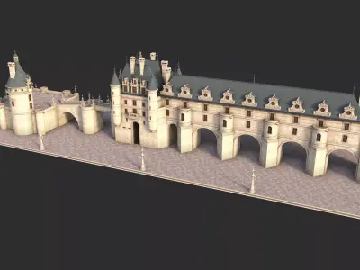 Chateau de Chenonceau Castle 3D model