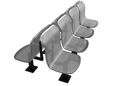 Public Seating v2 001 Low-poly 3D model