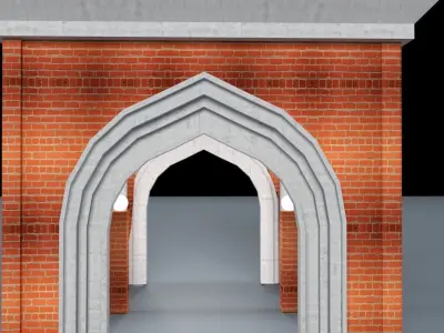 Red Brick Dome House 3D model