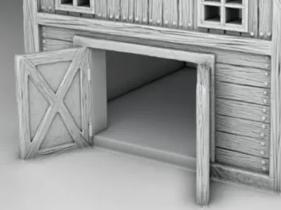 The barn with doors and windows 3D print model