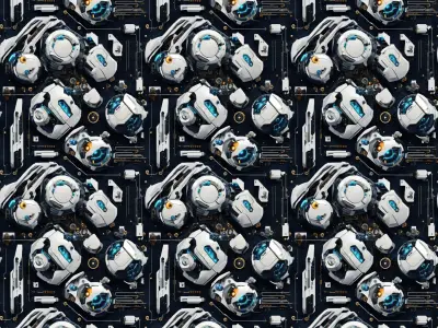 20 Seamless Sci-fi Patterns - Modular Texture Texture