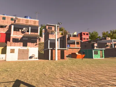 Favela Environment - Slums Low-poly 3D model