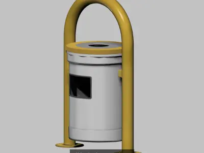 30 pieces modern recycling trashcan garbage set 3D Model Pack