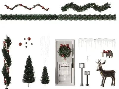 Set for winter holidays 3D model