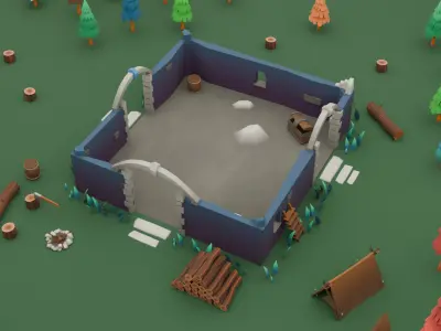 Stylized Environment Pack Low-poly 3D model