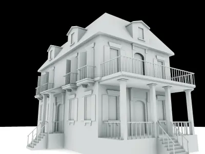 Residential house 02 Low-poly 3D model