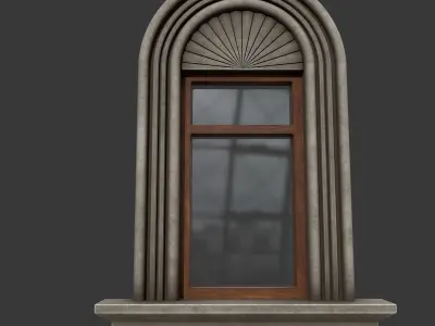 Classic Cartoon style of PBR Modular Windows Collection 3 Low-poly 3D model