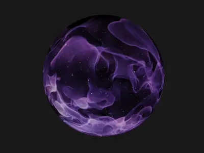 HDRI Panoramic Sky - 360 starfield - violet nova nebula 012 Low-poly 3D model