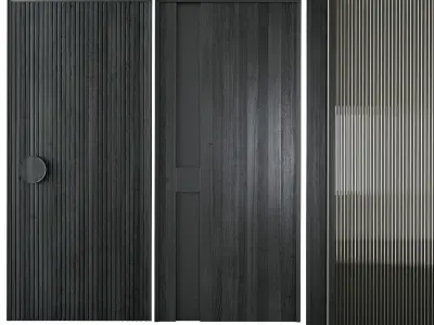 Modern black entrane door 3D model