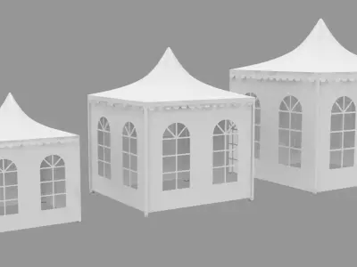 Outdoor Wedding Tent Rounded Window 3x3 4x4 5x5mt Low-poly 3D model