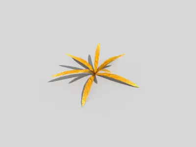 Low poly Plant golden leaf Low-poly 3D model