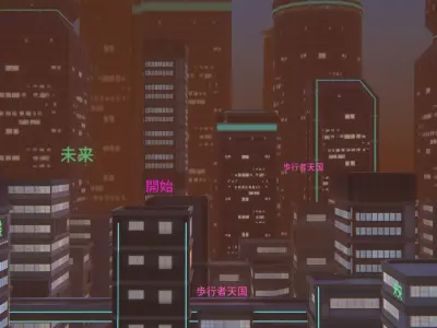 Future mobile city Low-poly 3D model