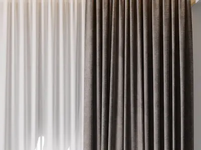 Hadi Curtain With Roman Blind 62 Low-poly 3D model