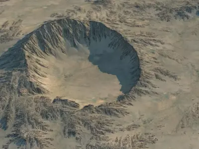 Crater 2 mountain with hole in middle 3D model