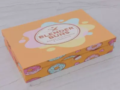 Photorealistic Donut Box Set - 6 Pack - PBR High-Detail 3D model