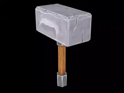  Hand Painted  Hammer Free low-poly 3D model
