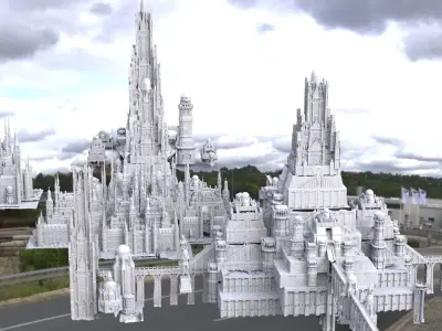 Ancient Dracula Castle city collection 1 Kit bash 3D model