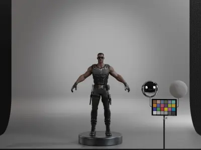 Blade - Wesley Snipes Low-poly 3D model
