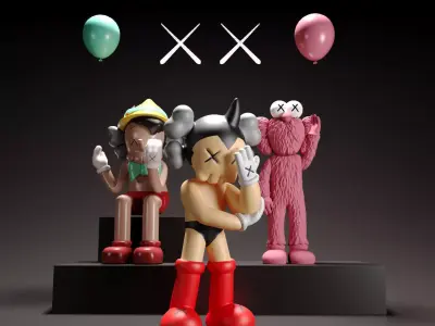 KAWS TOYS  Astroboy  Pinocchio  BFF 3D model